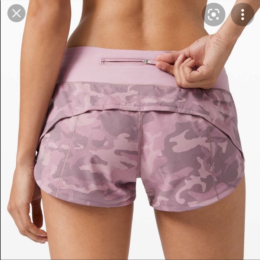 Lulu lemon pink camo speed shorts